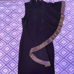 Black Dress With Gold Sleeve (New)